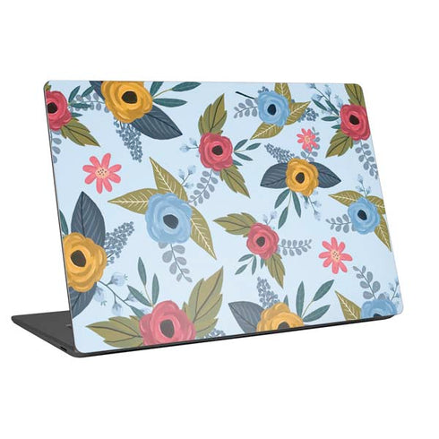 Blue Fall Flowers Universal Laptop 15in (12.2 x 8.8in) Skin